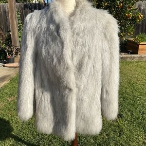 Vintage Faux Fur Coat Size Small Olympia Made In USA Womens Jacket Pockets *READ